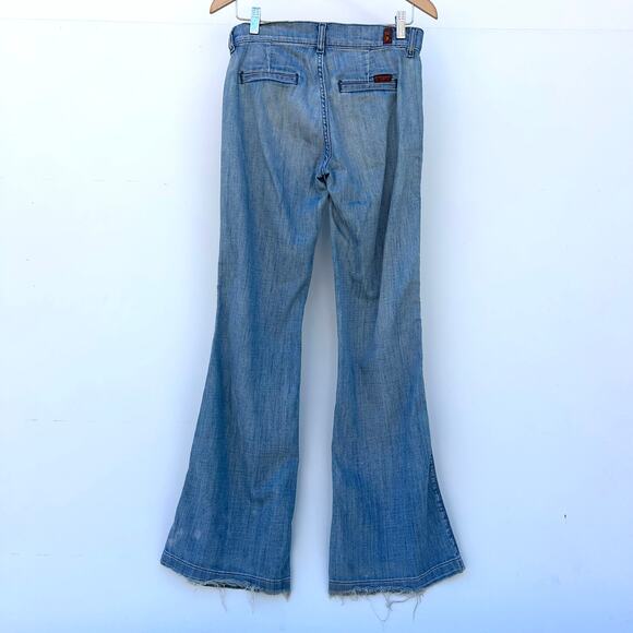 Vintage Y2K 7 For All Mankind 74AM Flare Jeans Pocket Detail 26 Boho Mid Rise - Picture 5 of 10